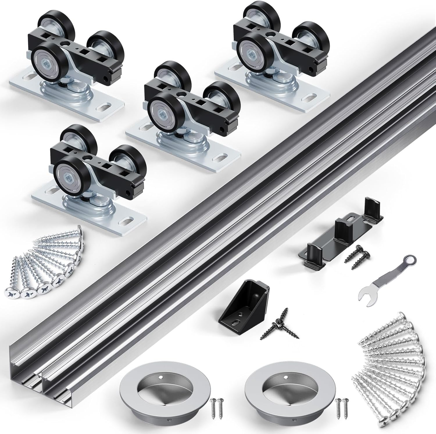 Amazon.com: Smartstandard 72"/6Ft Bypass Sliding Door Hardware Kit For ... pertaining to Optional Surface Mount Kit For Slim Line Cabinets., Msk-2430-Sl