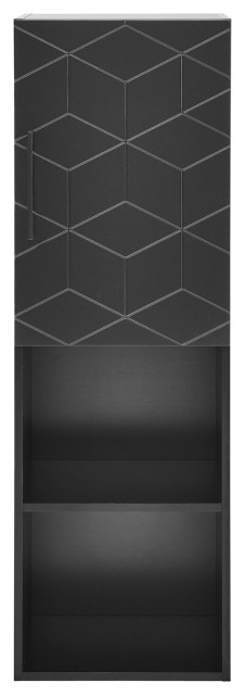 Annecy 15"Wx46"Hx12"D Linen Cabinet, Phantom Black - Transitional ... inside Comparing Annecy 15"Wx46"Hx12"D Linen Cabinet Features with Traditional Storage Solutions