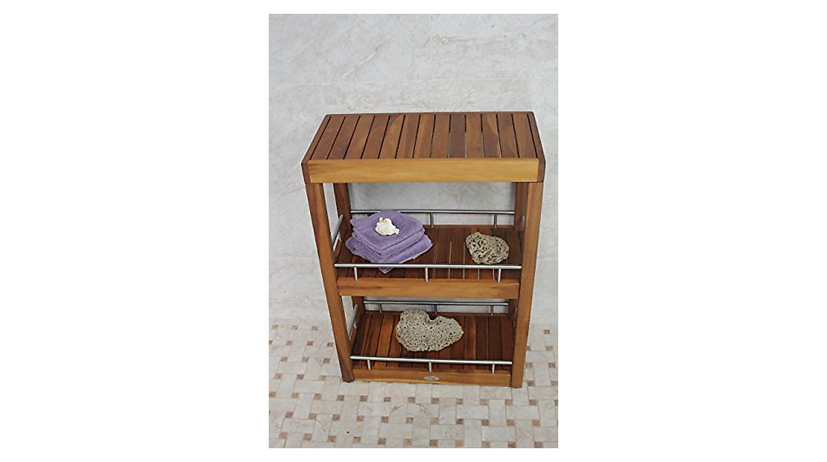 Aquateak Sula 3-Tier Bath Stand: Elegant And Durable in The Original Sulaâ„¢ Square Three -Tier Bath Stand