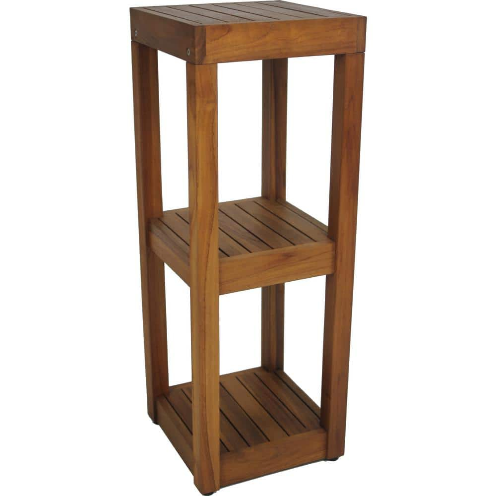 Aquateak The Original Sulaâ„¢ 12 In. X 12 In. X 33.25 In. Square 3 -Tier ... with regard to The Original Sulaâ„¢ Square Three -Tier Bath Stand