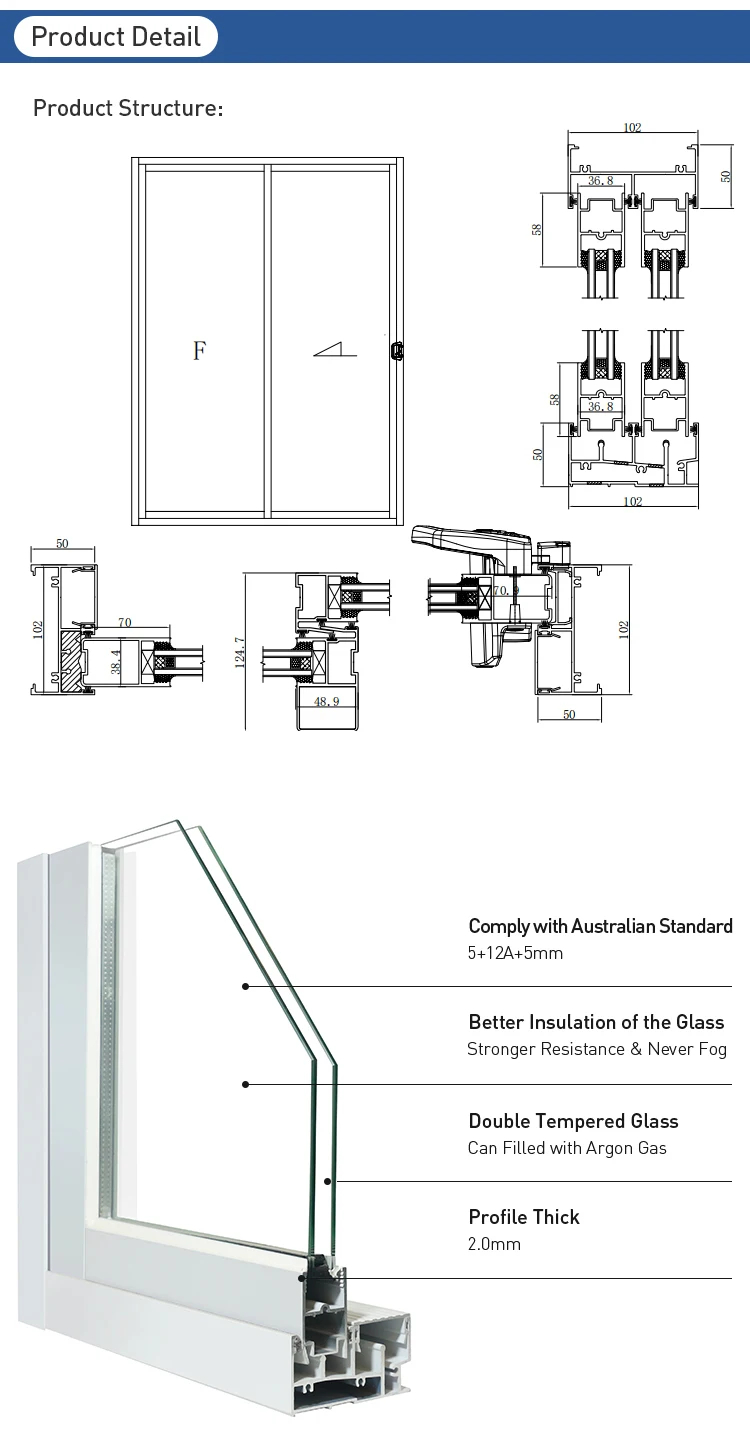 As2047 Australian Sliding Door Double Glazed Glass External Patio Door ... in Design Principles and Functional Benefits of Aeri Square Sliding Doors in Dual-Shelf Aluminum Frameworks