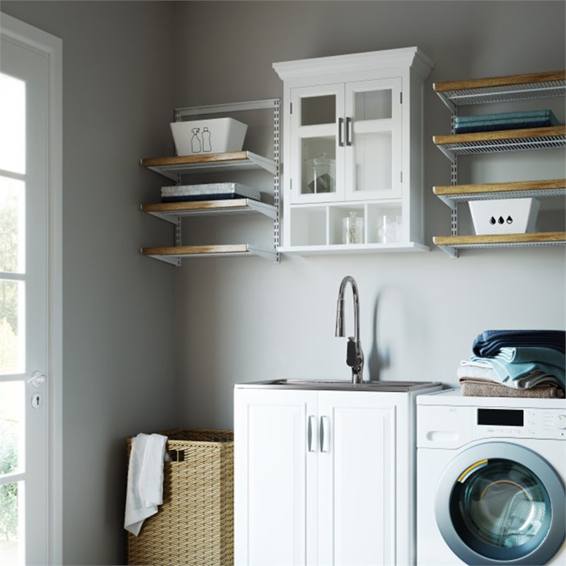Avington Wood Double Door Wall Medicine Cabinet In Pure White within Avington Two Door Wall Cabinet