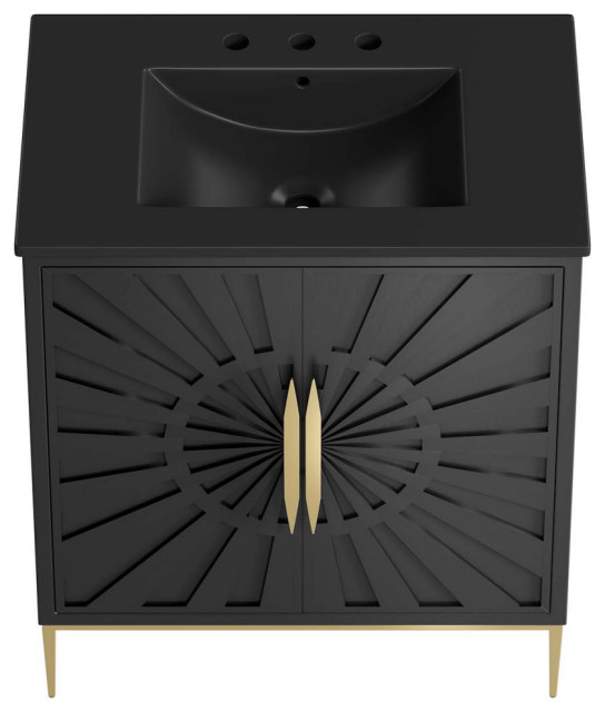 Awaken 30" Bathroom Vanity, Black Black - Contemporary - Bathroom ... regarding Awaken 30" Bathroom Vanity Cabinet, Black