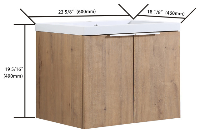 Bath Vanity Set, Imitative Oak, Resin Vanity Top, White, White Basin ... inside 18X15., Bath Vanity, Imitative Oak