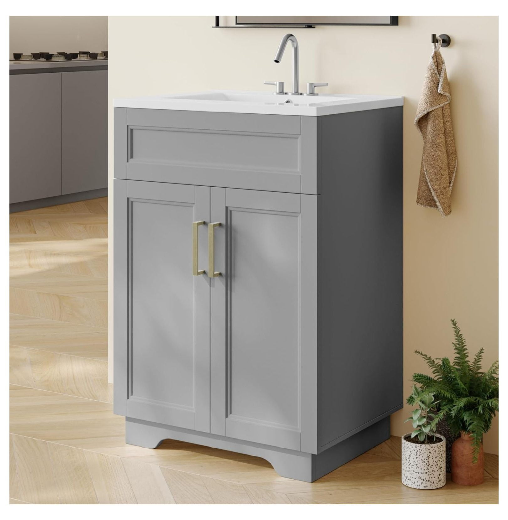 Bathroom Vanity With Sink, 24-Inch - Bathroom Sink Cabinet, Bathroom ... regarding Exploring the Cultural Significance of Gray Vanity Cabinets in Modern Homes