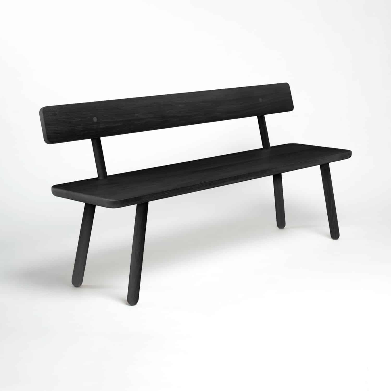 Bench Back One, Black | Series One | Furniture | Another Country throughout Aeri Freestanding Ebony Wood Bench