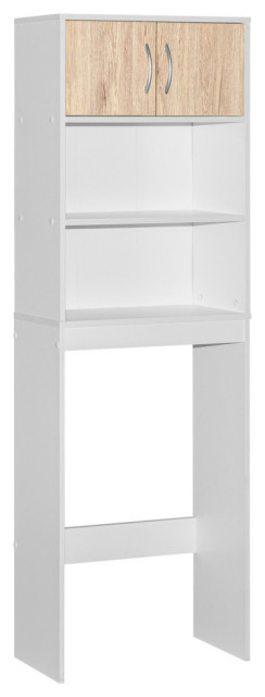 Better Home Products Ace Over-The-Toilet Storage Rack In White ... within Better Home Products Ace Over The Toilet Storage Shelf In White & Natural Oak