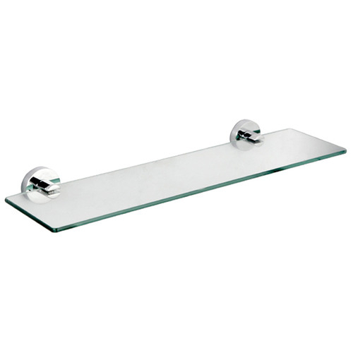 Bianka Loui Stainless Steel & Glass Bathroom Shelf | Temple & Webster regarding Enzo Contemporary Stainless Steel Glass Vanity Shelf, Chrome