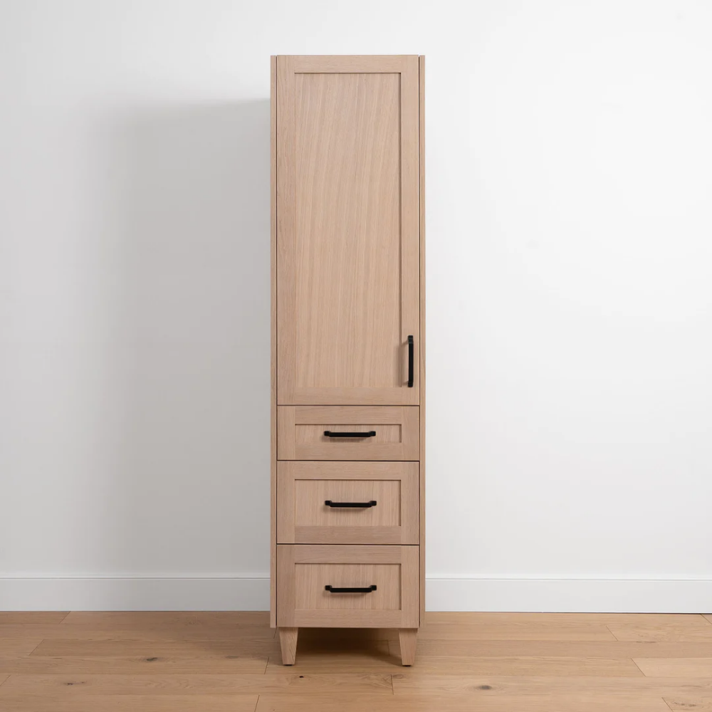 Bridgeport, Teodor® White Oak Linen Cabinet – The Vanity Store White ... inside Common Mistakes to Avoid When Selecting a Linen Cabinet