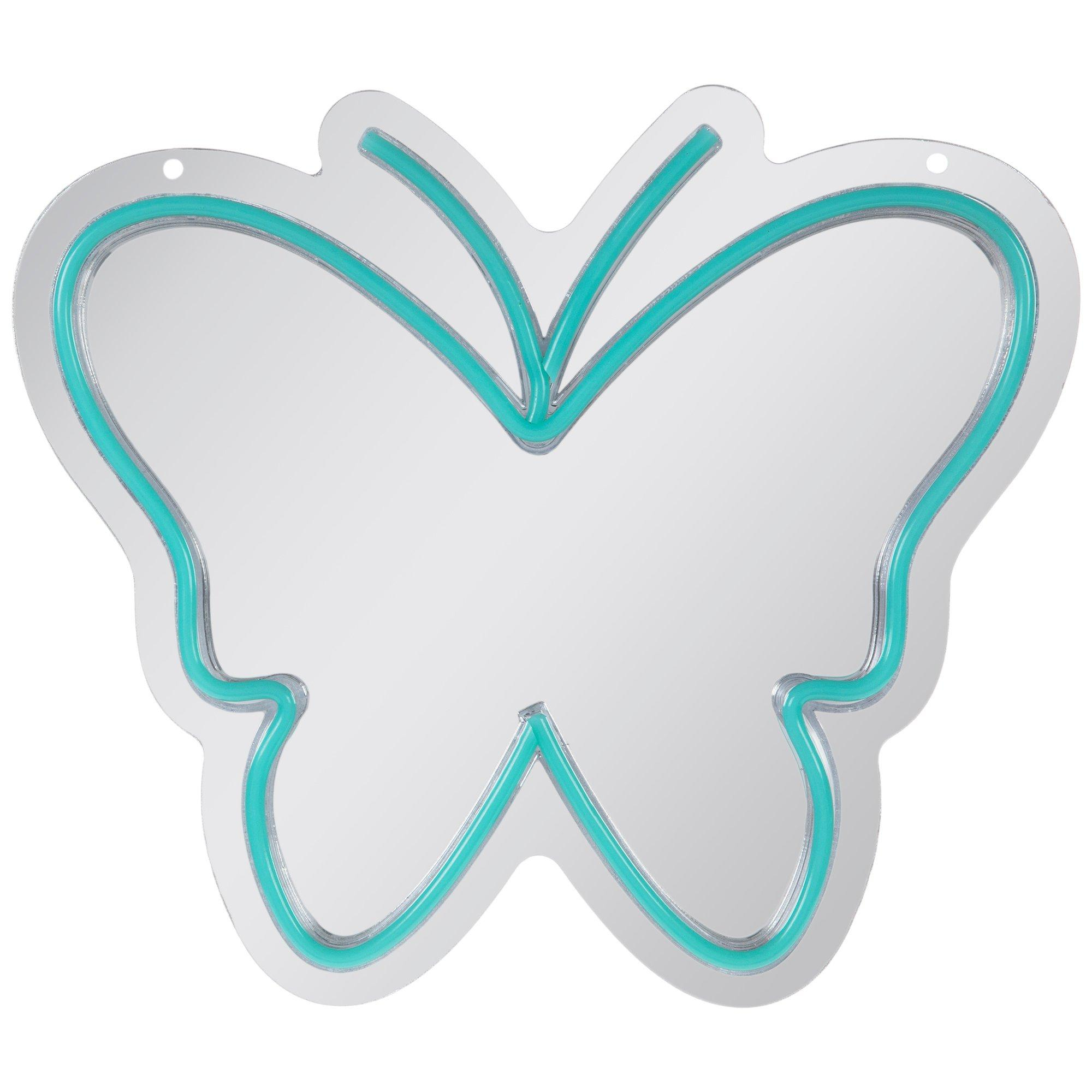 Butterfly Led Neon Wall Mirror | Hobby Lobby | 2452514 with How Blue Neon Wall Mirrors Transform Interior Spaces