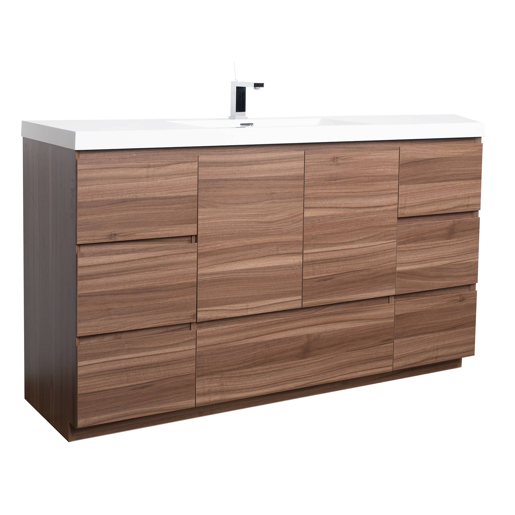 Buy Cbi Edison 48 Inch Single Modern Bathroom Vanity In Walnut Tn ... inside 16" X 67" Linen Cabinet, Walnut Tn-N1200-Sc-Wn