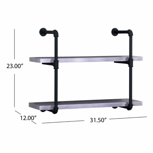 Caden Industrial 2 Shelf Faux Wood Floating Shelf, 1 Unit - Kroger pertaining to How to choose the right floating shelf for your living space