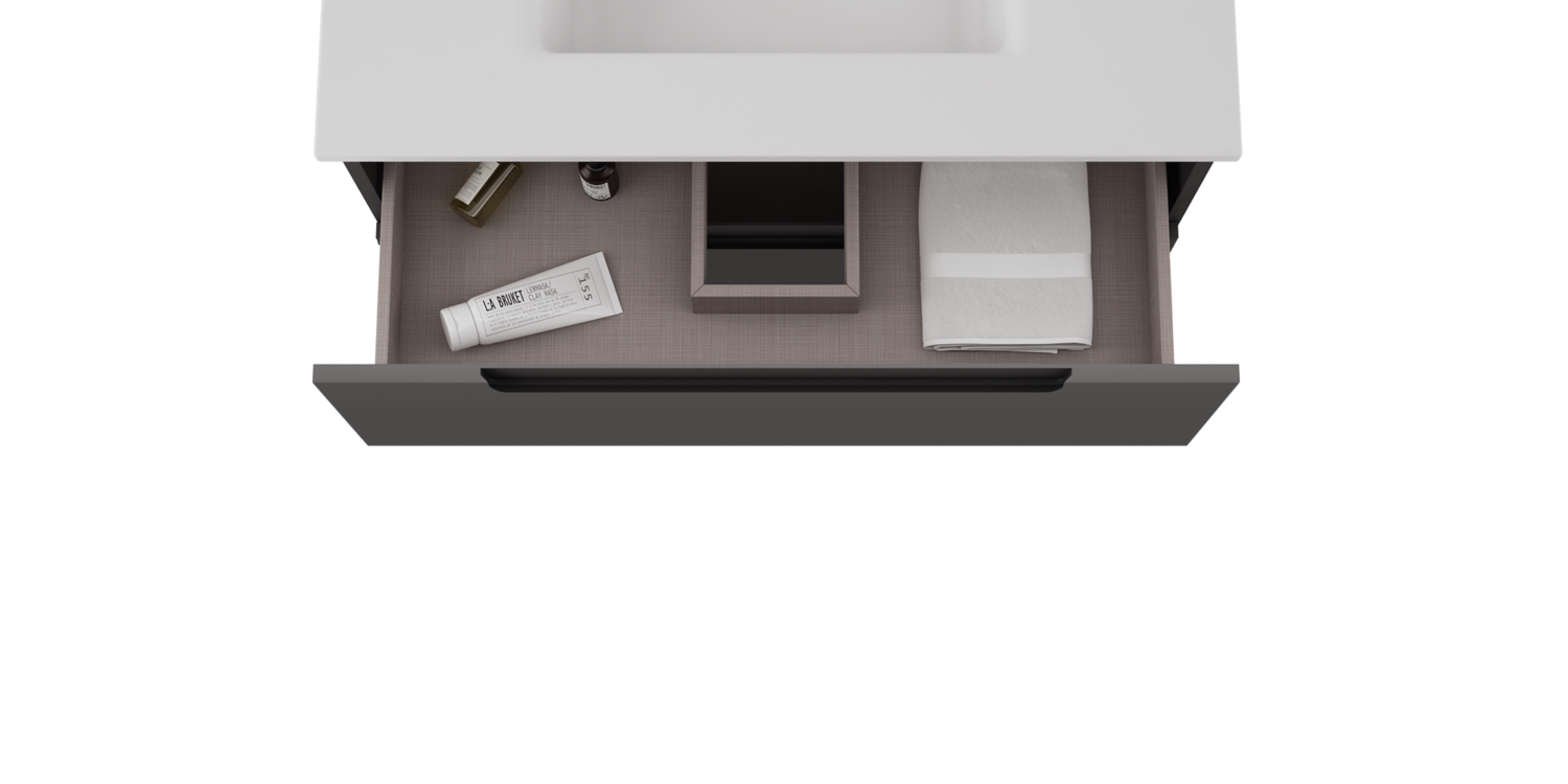 Coda 31" Two Drawer Wall-Mounted Vanity - Ico Bath regarding Maximizing Bathroom Functionality with 31 Polystone Wall Mounted Solutions