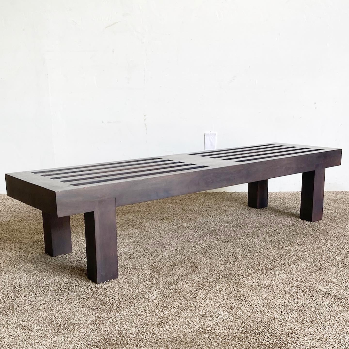 Contemporary Black Wooden Slatted Bench For Sale At 1Stdibs | Slat ... within Understanding the Quality and Durability of Aeri's Ebony Wood Furniture