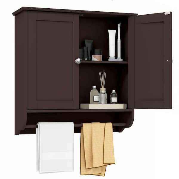 Costway 24 In. W X 8 In. D X 24 In. H Bathroom Storage Wall Cabinet ... with Madison 24" W X 33" H X 8" D Bath Storage Wall Cabinet, Espresso