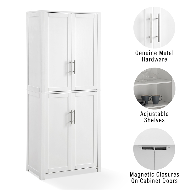 Crosley Furniture Savannah Transitional Tall Wood Shaker Pantry In ... throughout Maximizing Small Spaces with Smart Storage Solutions