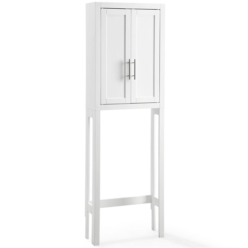 Crosley Furniture Savannah Transitional Wood/Metal Spacesaver In White ... regarding Crosley Furniture Savannah Transitional Wood/Metal Spacesaver In White/Nickel