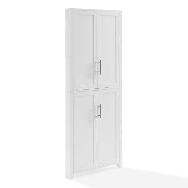 Crosley Furniture Savannah White Faux Wood 28.13 In. Pantry Cabinet ... within Savannah Storage Cabinet White