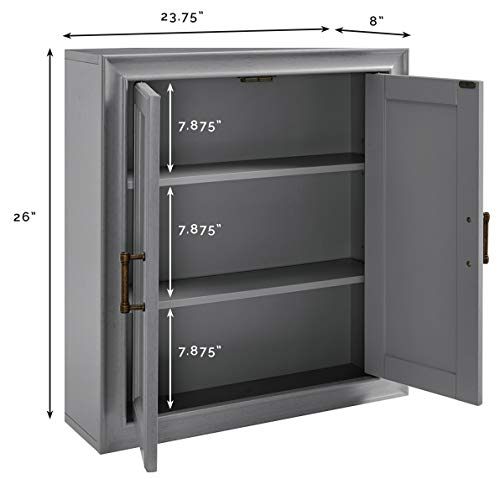 Crosley Furniture Tara Bathroom Wall Cabinet, Vintage Gray | Pricepulse in Choosing the Right Tara Wall Cabinet for Your Kitchen or Bathroom