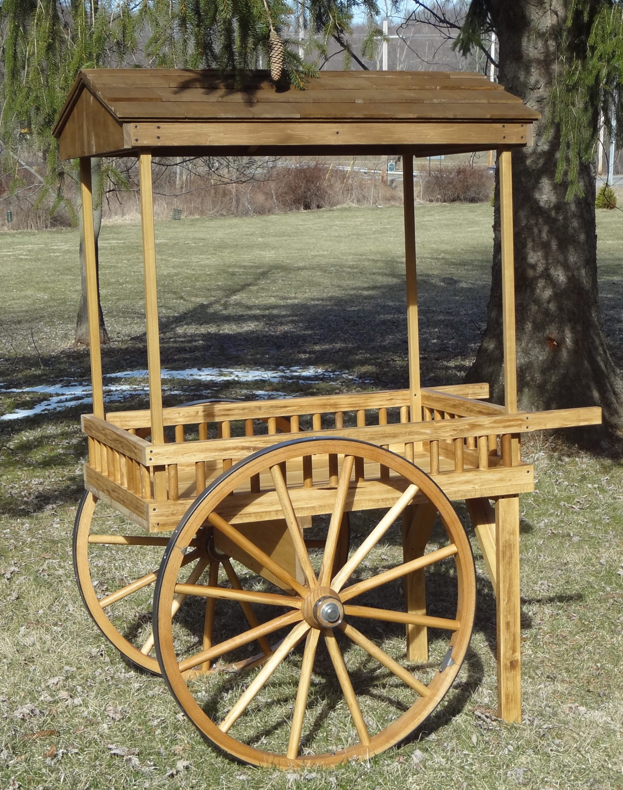 Custom Wagon Wheels Vending Cart, Large, Rustic. - Custom Wagon Wheels for Aeri Large Wood Cart