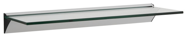 Danya B. Modern Clear Glass Floating Shelf On Aluminum Bar ... in Mastering the Installation Process for Clear Glass Floating Shelves