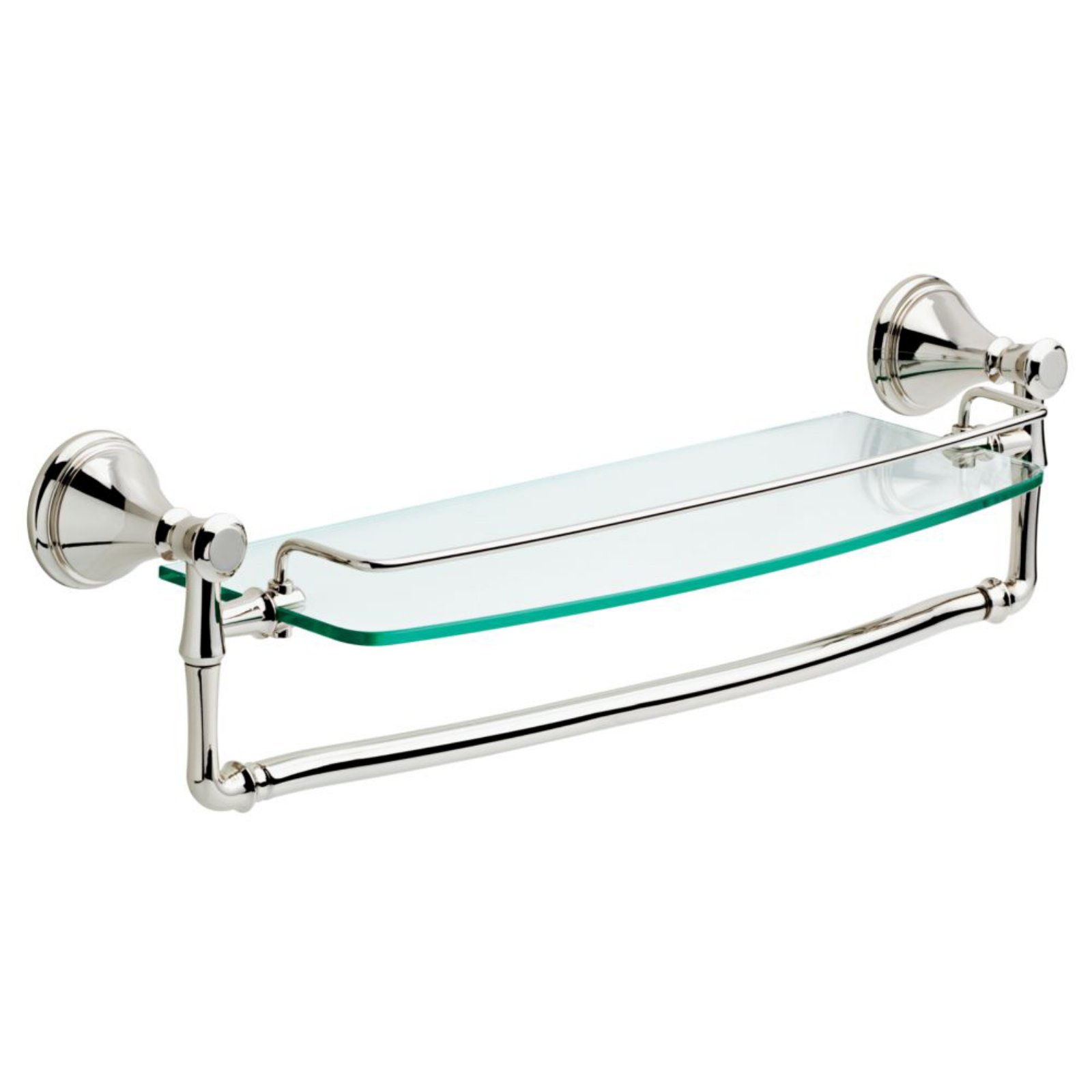 Delta Cassidy 18" Glass Shelf With Removable Bar, Polished Nickel ... with regard to Delta Cassidy 24" Glass Shelf