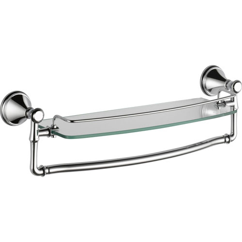 Delta Cassidy Chrome 18 Inch Glass Shelf With Removable Towel Bar 5794 ... with Delta Cassidy 24" Glass Shelf