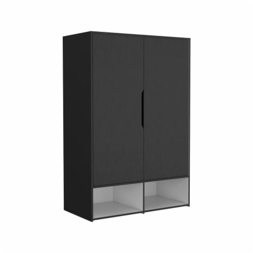 Depot E-Shop Armoire, Double Door, 5 Shelves, Hanging Rod, 2 Open ... with Depot E-Shop Jasper Bathroom Cabinet, Two Open Shelves, Two Internal
