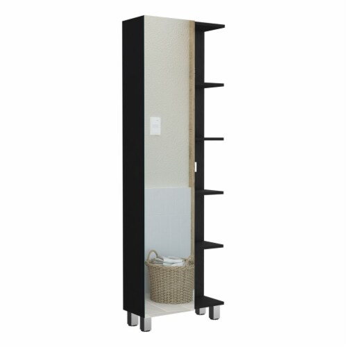 Depot E-Shop Mirror Linen Cabinet 62H , 5 External Shelves, 4 Interior ... inside Depot E-Shop Norwalk Linen Cabinet