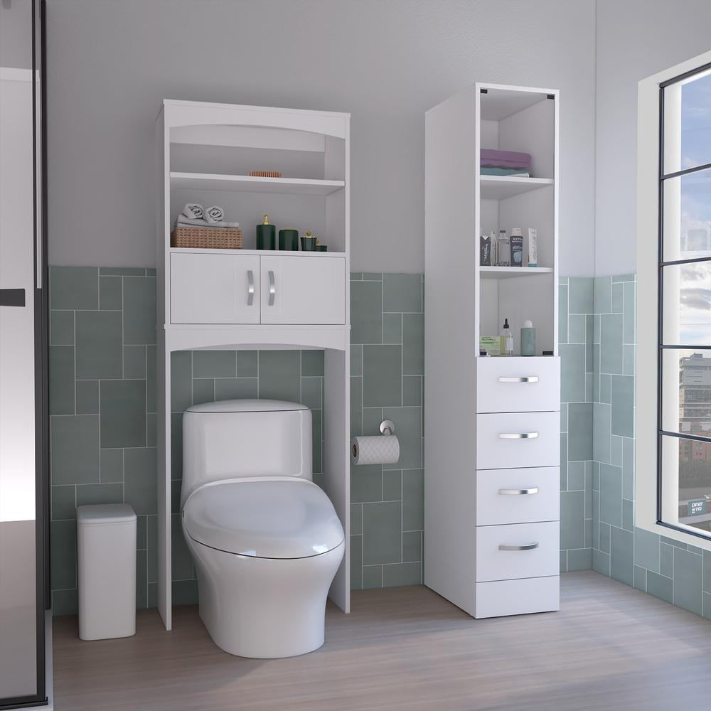 Depot Eshop Cbat53 Sheridan Bathroom Set, White - 2 Piece - Walmart.com with regard to Depot E-Shop Montana 2Piece Bathroom Set,Bathroom Vanity And Linen Cabinet,White
