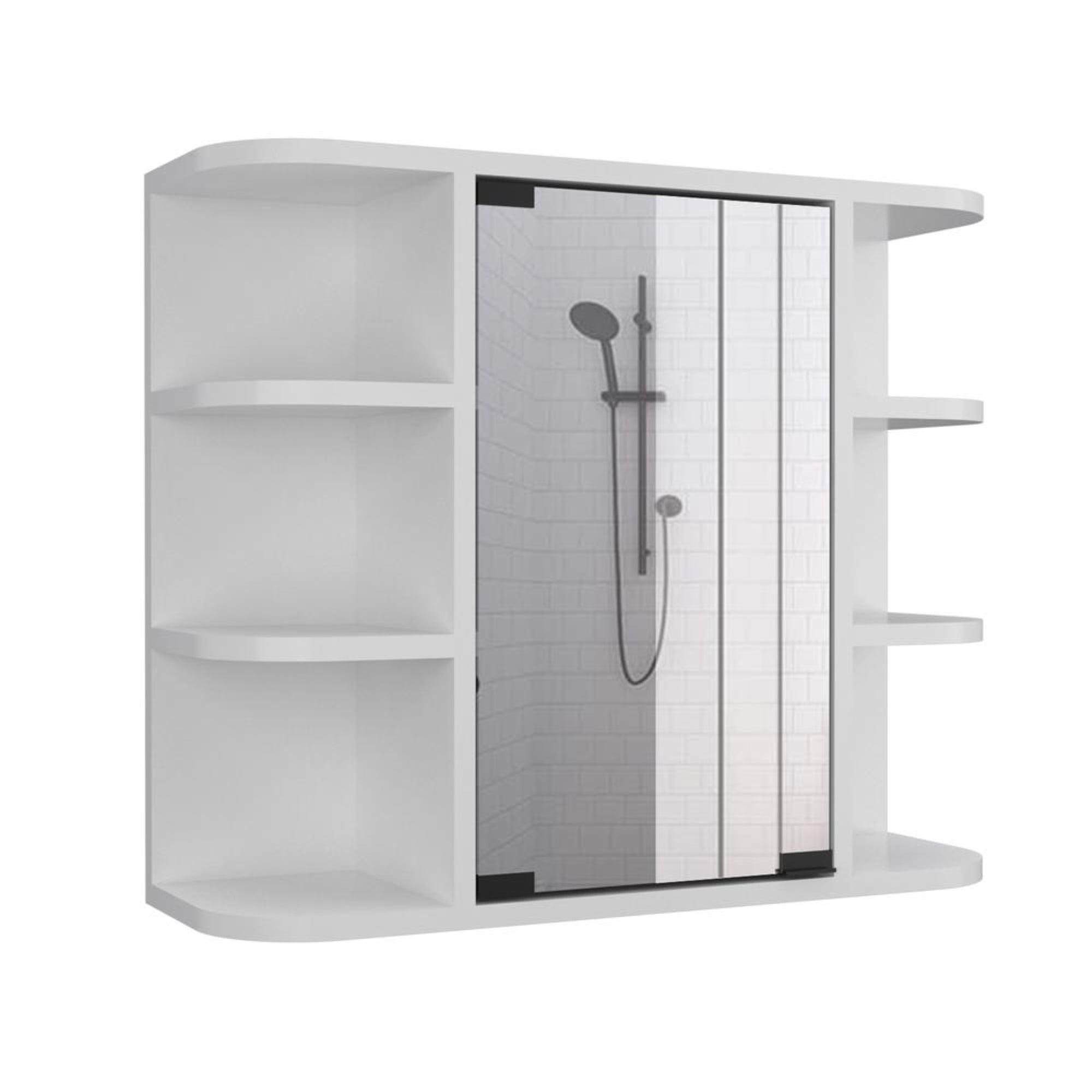 Depot Eshop Roma Mirrored Medicine Cabinet, White, Bathroom Shelves ... with regard to Roma Mirrored Medicine Cabinet White