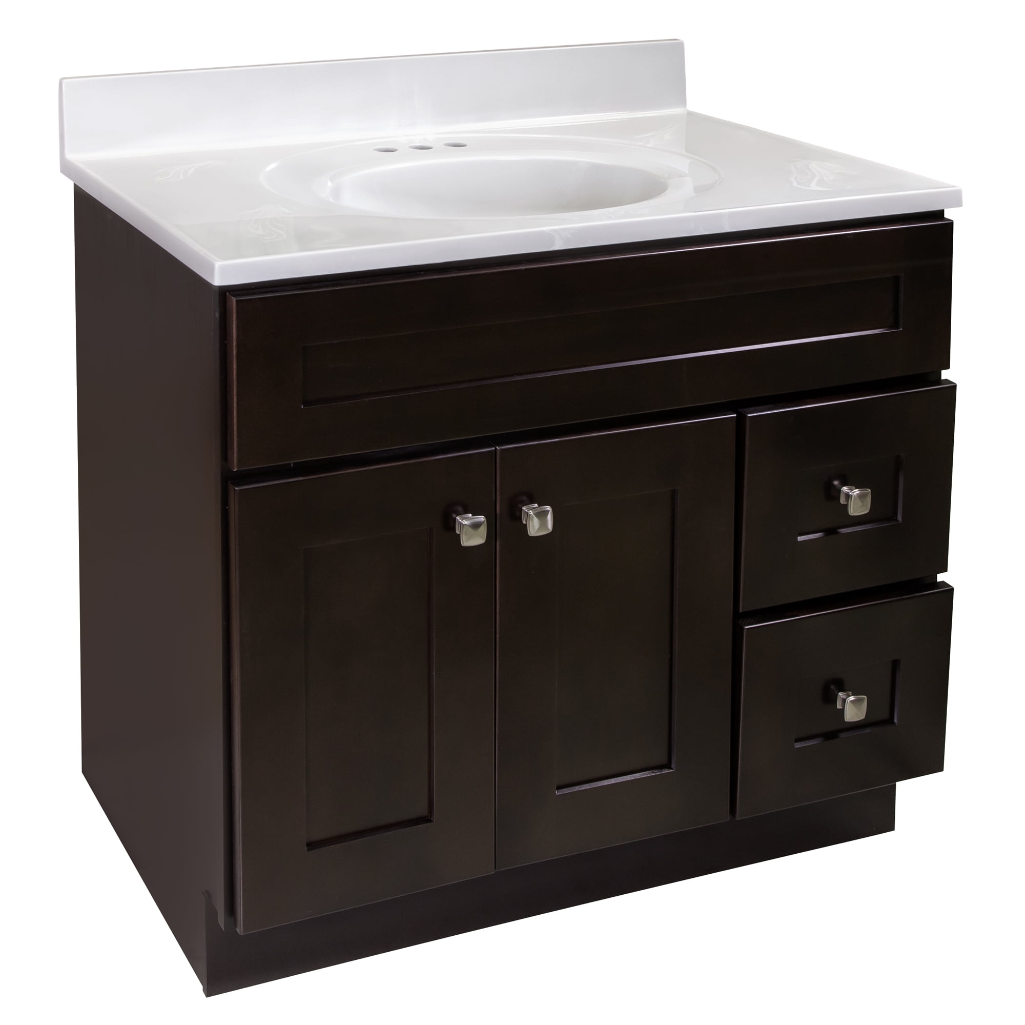 Design House 585844 Brookings Shaker 2-Door 2-Drawer Bathroom Vanity ... for Care and Maintenance Tips for Espresso Finish Vanity Furniture