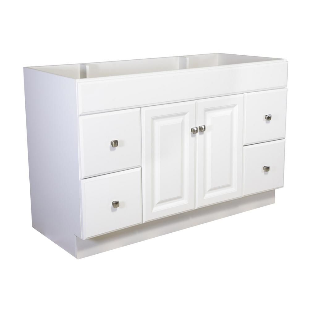 Design House Wyndham 48 In. W X 21 In. D Unassembled Vanity Cabinet ... in The Psychology of Choosing a White Vanity Cabinet for Your Bedroom Space