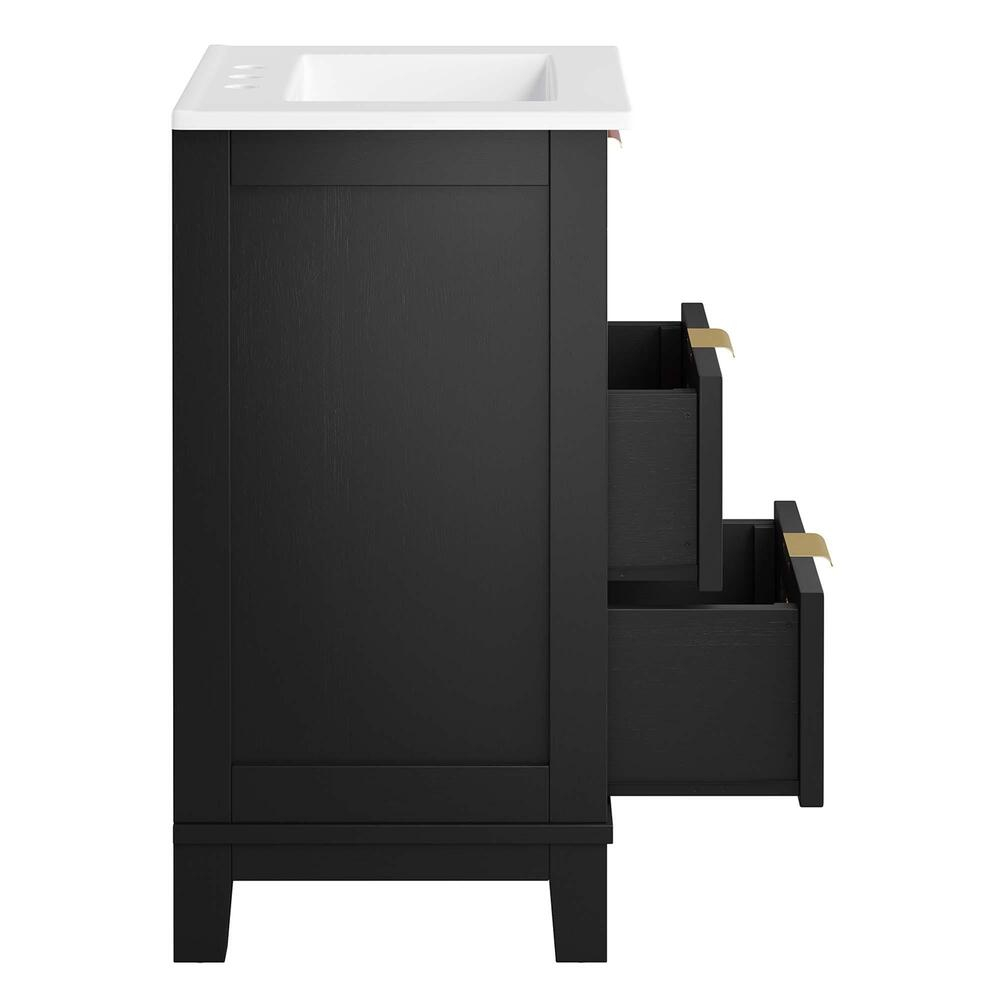 Dixie 24" Solid Wood Bathroom Vanity In Black White - Modern In Designs inside Dixie 24" Solid Wood Bathroom Vanity Cabinet