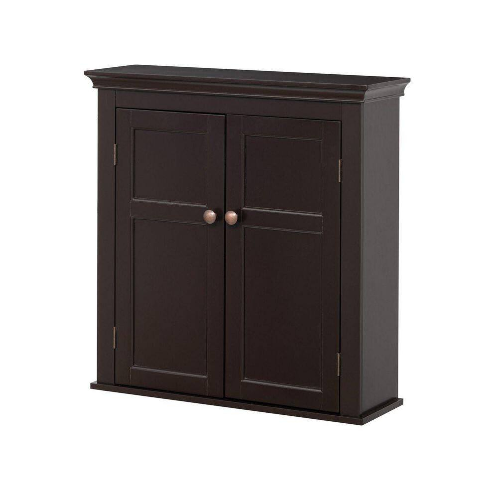 Dracelo 23.62 In. W X 7.68 In. D X 24.8 In. H Espresso Bathroom Storage ... throughout Madison 24" W X 33" H X 8" D Bath Storage Wall Cabinet, Espresso