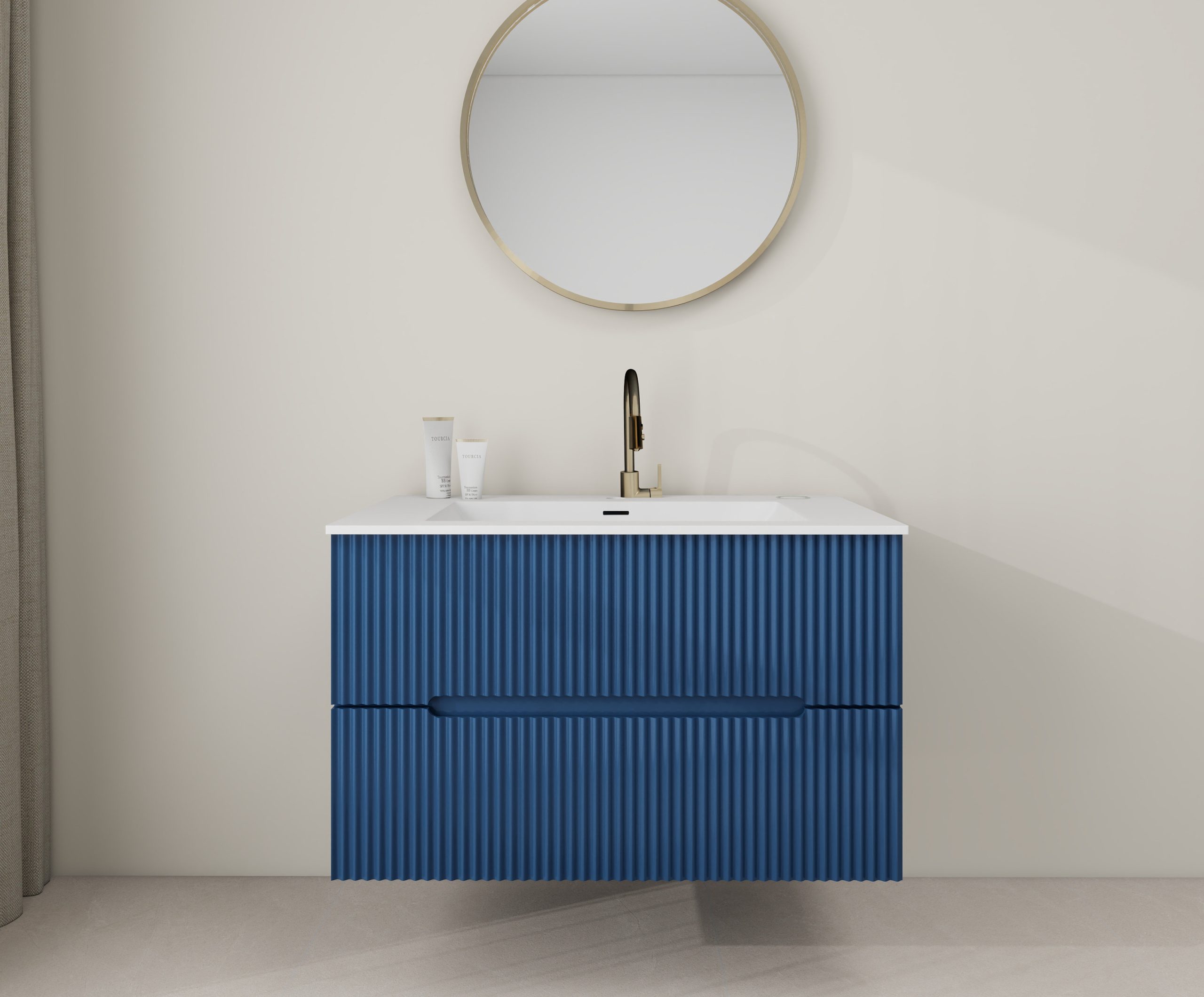Ebern Designs 31" Wall Mounted Single Bathroom Vanity With Solid ... intended for 31" Polystone Wall Mounted Vanity Only