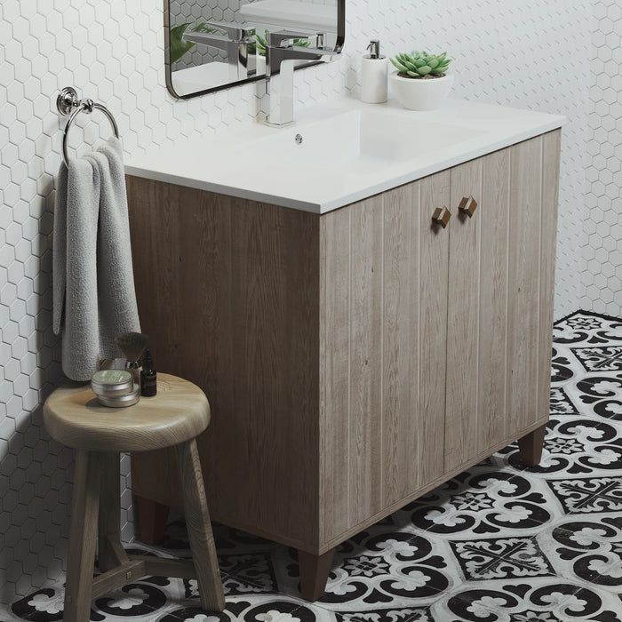 Eclair 36" Bathroom Vanity In Oak | Bathroom Vanity Tops, Vanity ... regarding How Eclair 36 inch bathroom vanities transform small bathroom spaces