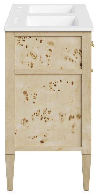 Elysian 48" Double Sink Bathroom Vanity - Burl - Rustic - Bathroom ... in Elysian 48 Wood Bathroom Vanity Cabinet (Sink Basin Not Included)