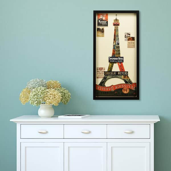 Empire Art Direct 33 In. X 17 In. "Eiffel Tower" Dimensional Collage ... within "Slr Camera" Hand Made Dimensional Collage Framed Wall Art Under Glass
