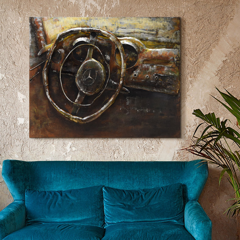 Empire Art Direct "Benz" Mixed Media Iron Hand Painted Dimensional Wall ... with regard to "Family Portrait" Mixed Media Iron Hand Painted Dimensional Wall Art