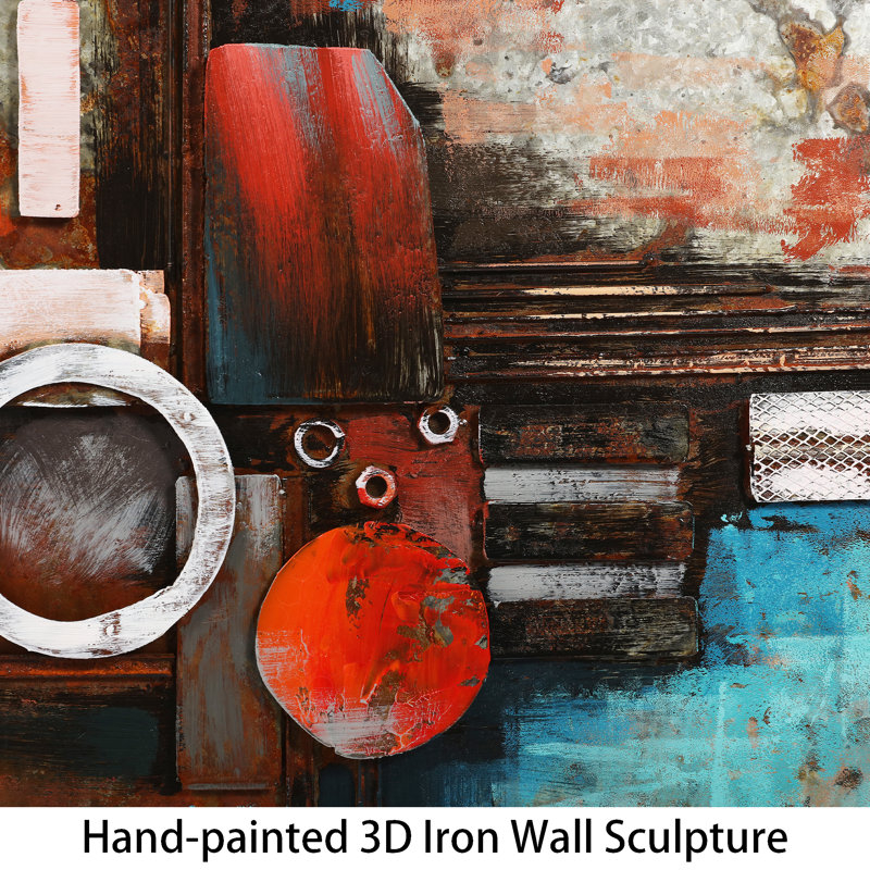 Empire Art Direct "Composition 1" Mixed Media Iron Hand Painted ... inside "Family Portrait" Mixed Media Iron Hand Painted Dimensional Wall Art