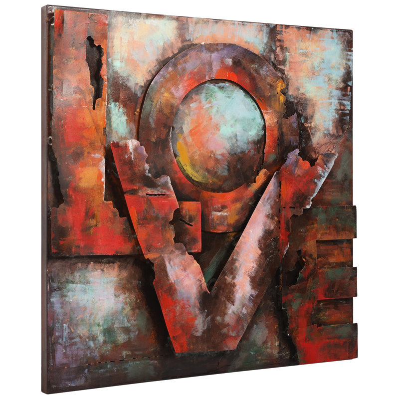 Empire Art Direct "Love" Mixed Media Iron Hand Painted Dimensional Wall ... inside Exploring the Artistic Journey of Family Portrait Mixed Media Iron Wall Art