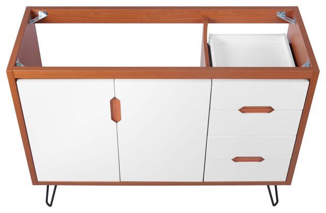 Energize 48" Bathroom Vanity Cabinet, Chevron White - Midcentury ... with regard to Understanding the Benefits of Energize 48 Bathroom Vanity Cabinet Design