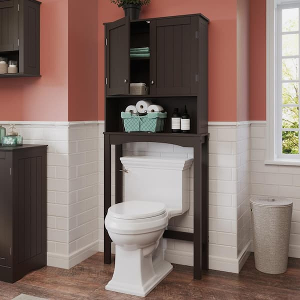 Espresso Bathroom Cabinet Over Toilet – Rispa inside Exploring the Functionality of Deborah's Espresso Wall-Mounted Storage