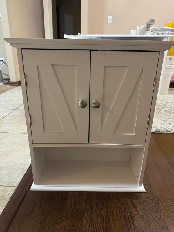 Flash Furniture Dune Farmhouse Wall Mounted Bathroom Medicine Cabinet ... within Dune Farmhouse Bathroom Storage Organizer, White
