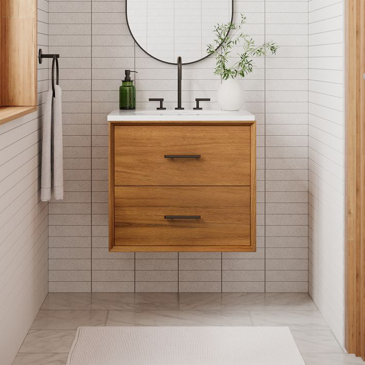 Floating Bathroom Vanities pertaining to Maximizing Space with Salt 18Dx30 Floating Vanity Installations