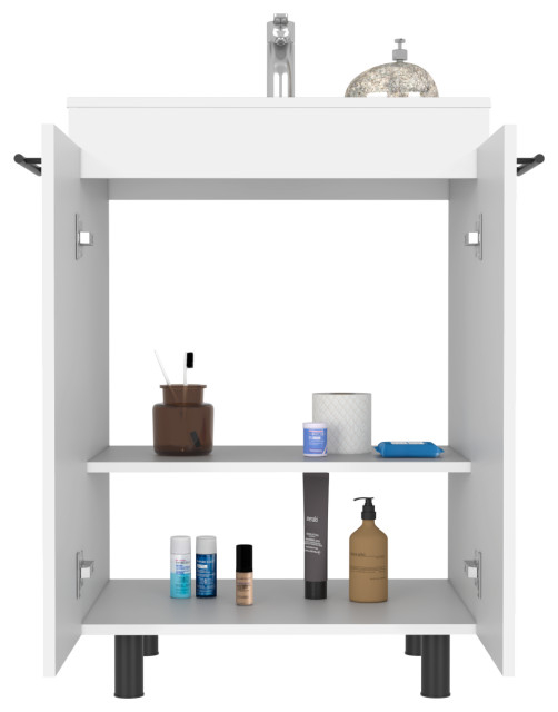 Floor Cabinet Oxnard, Bathroom, White - Transitional - Bathroom ... pertaining to Floor Cabinet Oxnard