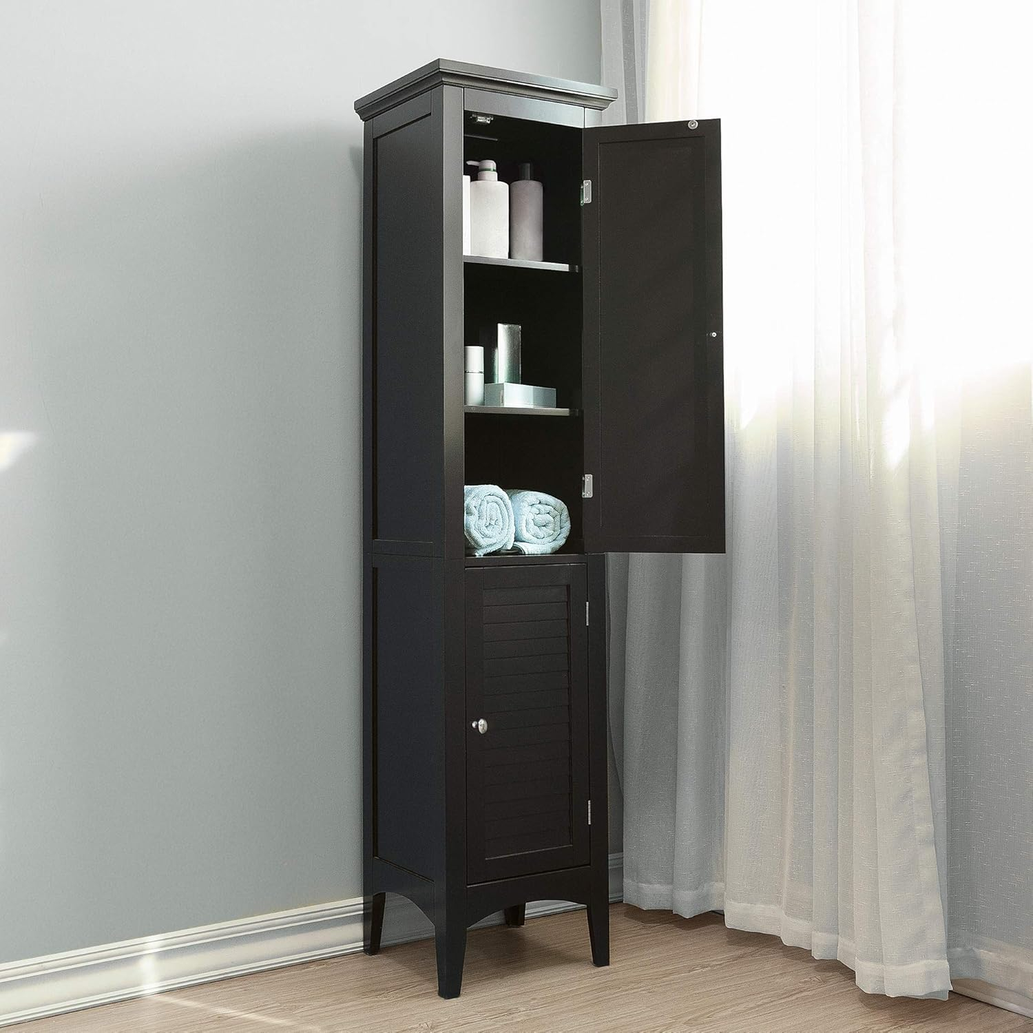 Free Standing Tall Bathroom Storage Cabinet At Timothy Orear Blog throughout How to Choose the Right Black Freestanding Cabinet for Your Bathroom Space