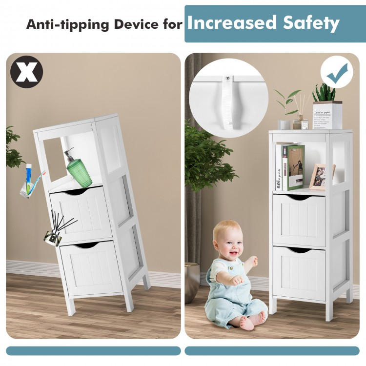 Freestanding Storage Cabinet With 2 Removable Drawers For Bathroom ... inside The role of freestanding cabinets in creating organized bathroom environments