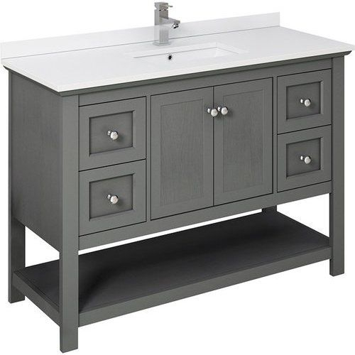 Fresca Fcb2348Vg-Cwh-U, 48 Inch Manchester Traditional Single Sink ... inside Fresca Fcb2348Gr Manchester 48" Gray Traditional Bathroom Cabinet